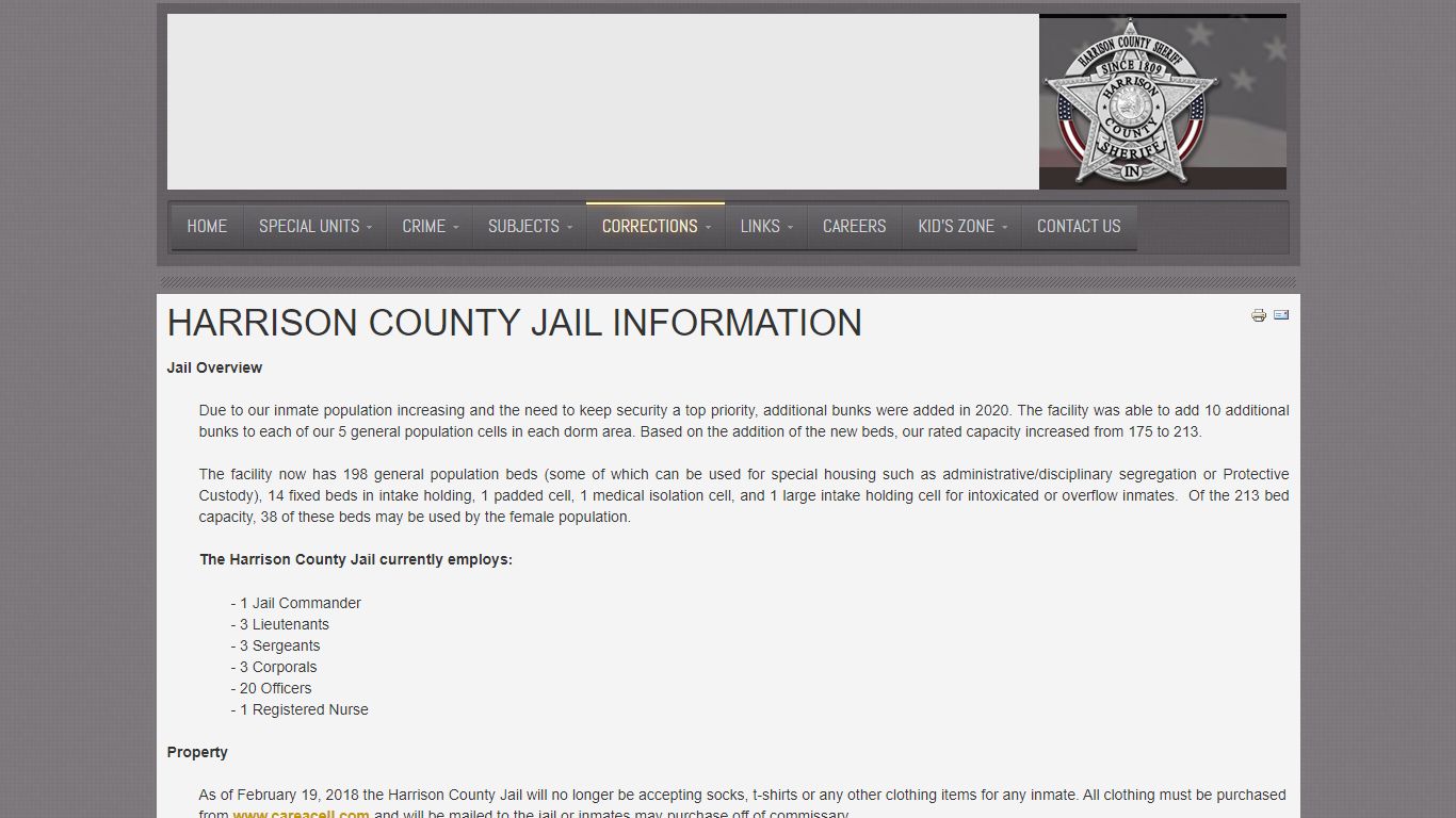 Harrison County Indiana Jail Information - hcsdin.net